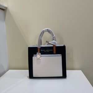 Marc Jacobs Black and White Tote with Tan Accents